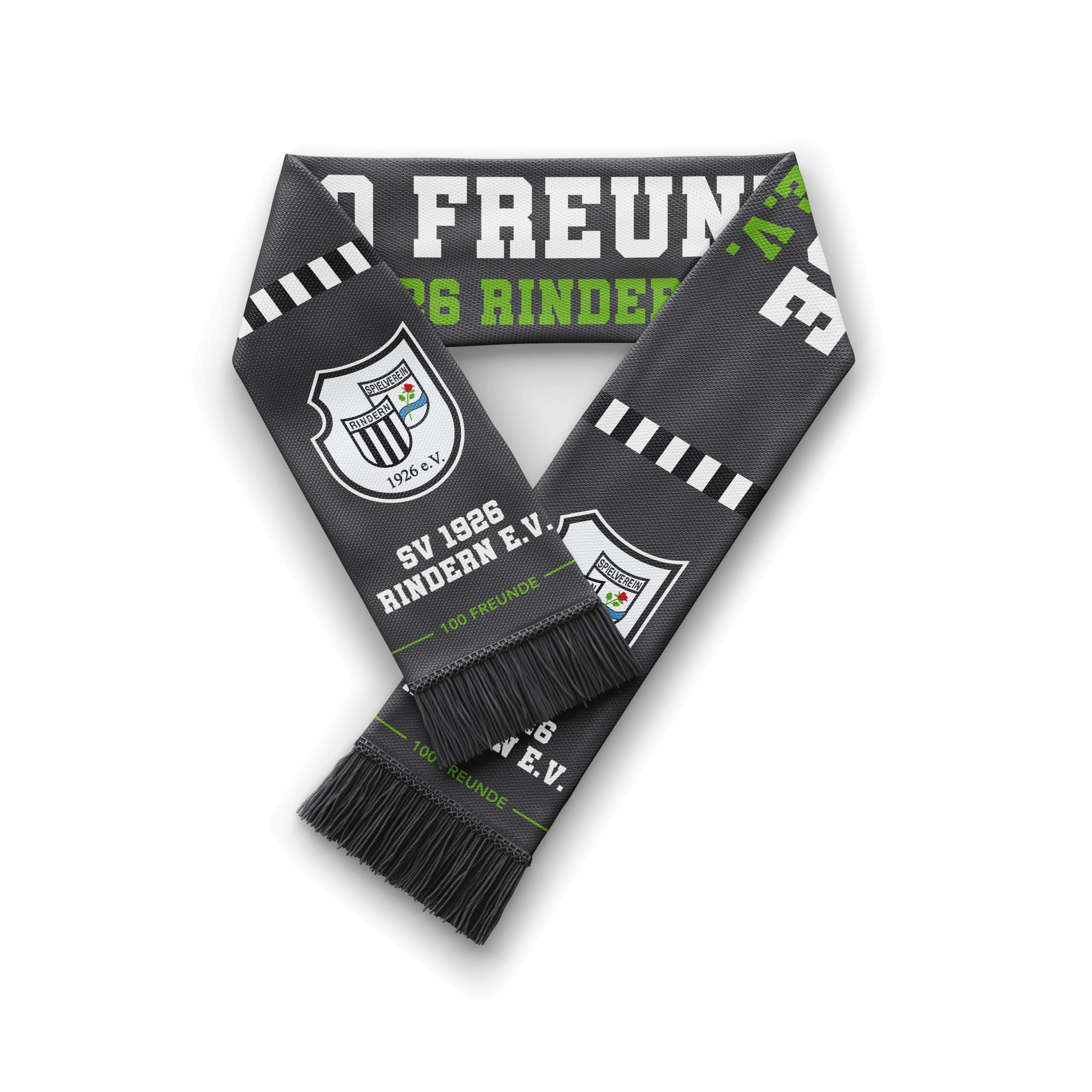 Vereinsschal "100 Freunde" zum Jubiläum reintjes-digital-portfolio-projekt-sv-1926-rindern-jubilaeum-fanschal